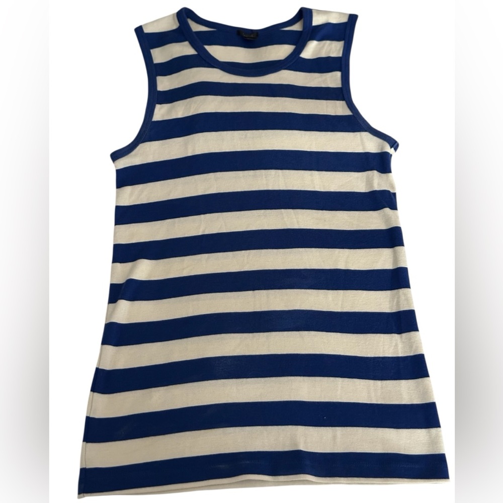 J. Crew Blue and Cream Striped Top